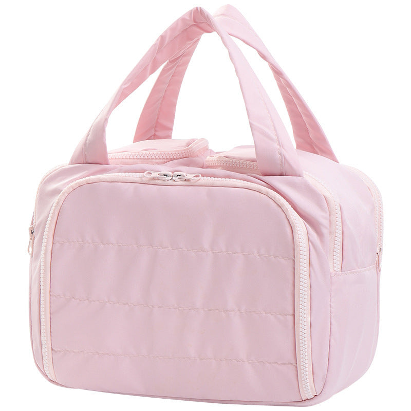 Blush makeup organizer bag closed