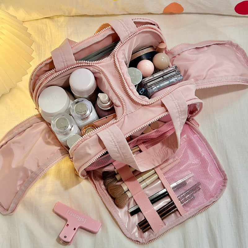 Blush makeup organizer bag