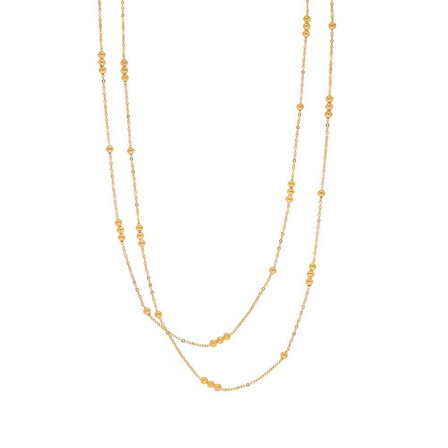 Gold beaded double-layer necklace