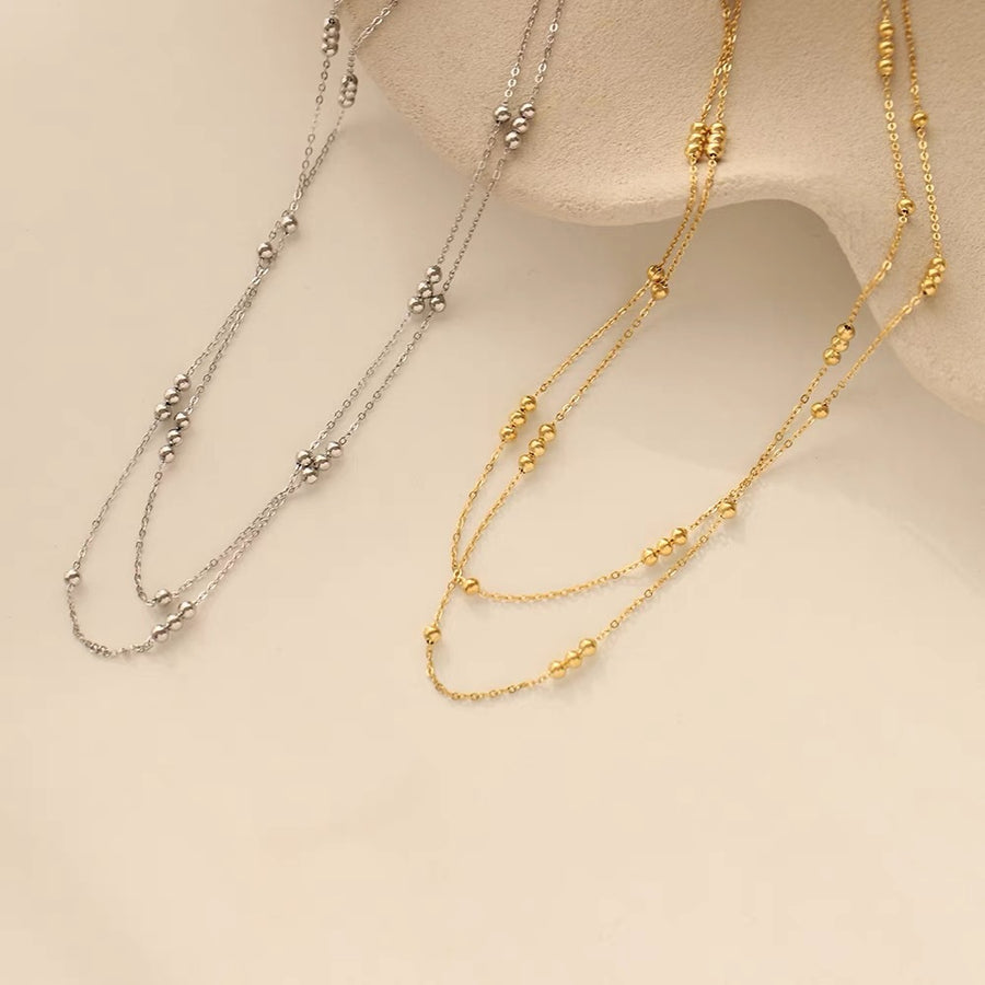 Beaded Double-Layer Necklace