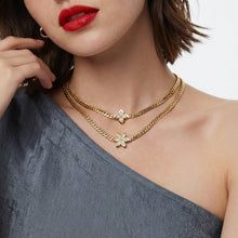 Gold Flower Zircon Necklace