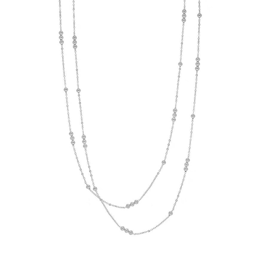 Silver beaded double-layer necklace