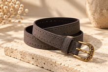 Vintage Textured Skinny Belt
