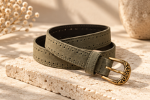 Vintage Textured Skinny Belt