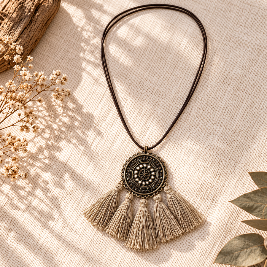 Medallion Tassel Necklace
