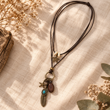 Antique-Tone Feather Pendant Necklace
