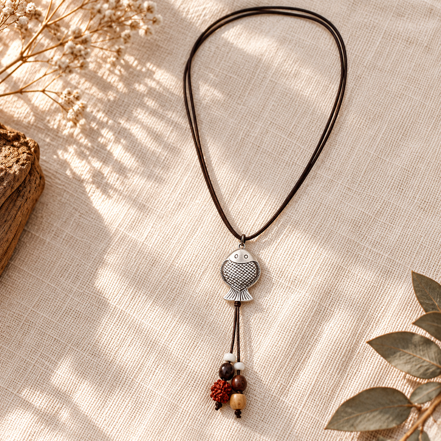 Fish Pendant Cord Necklace