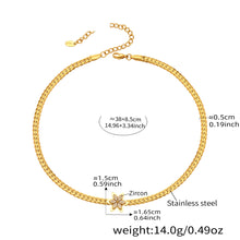 Gold Flower Zircon Necklace