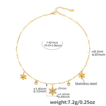 Gold Flower Zircon Necklace