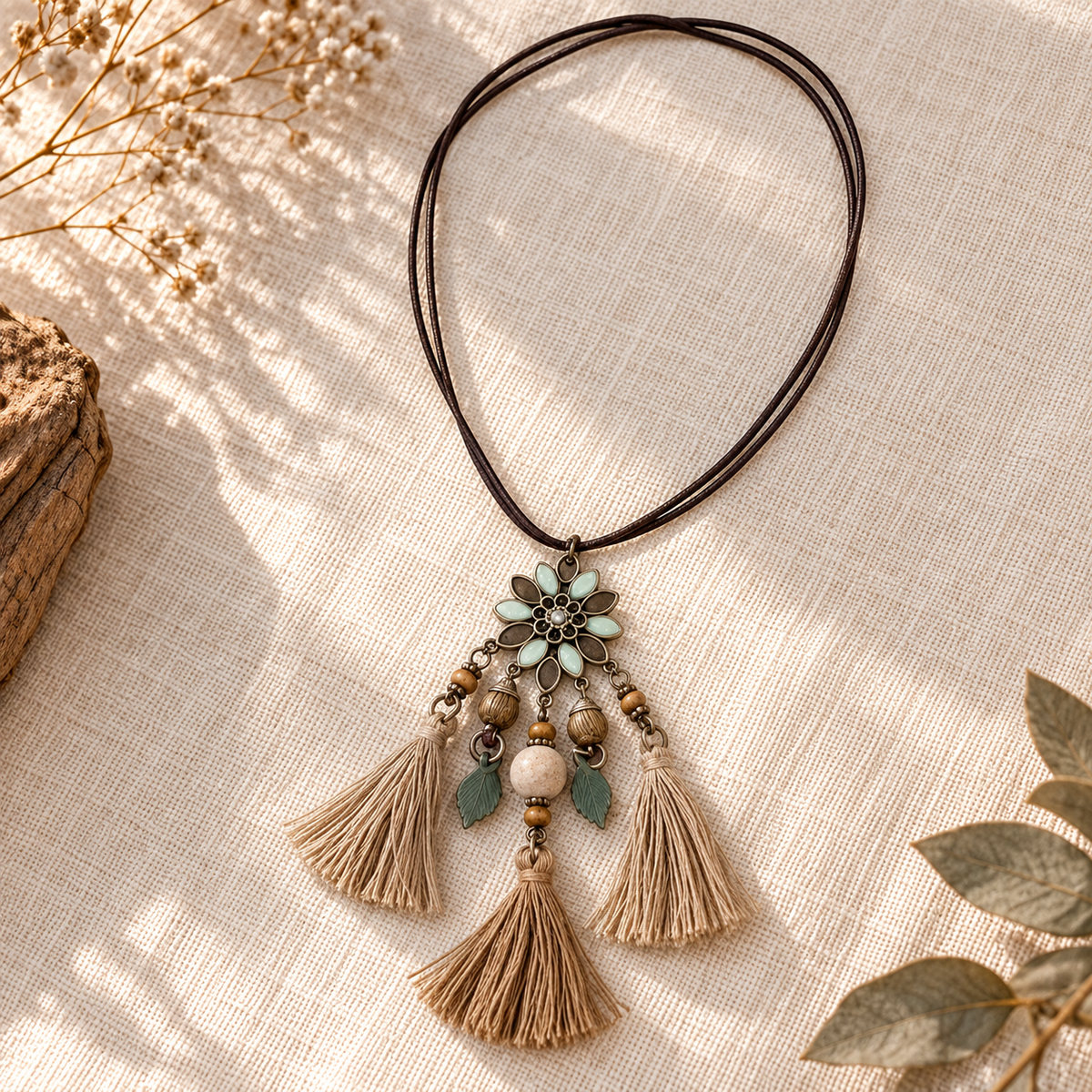 Flower & Tassel Necklace