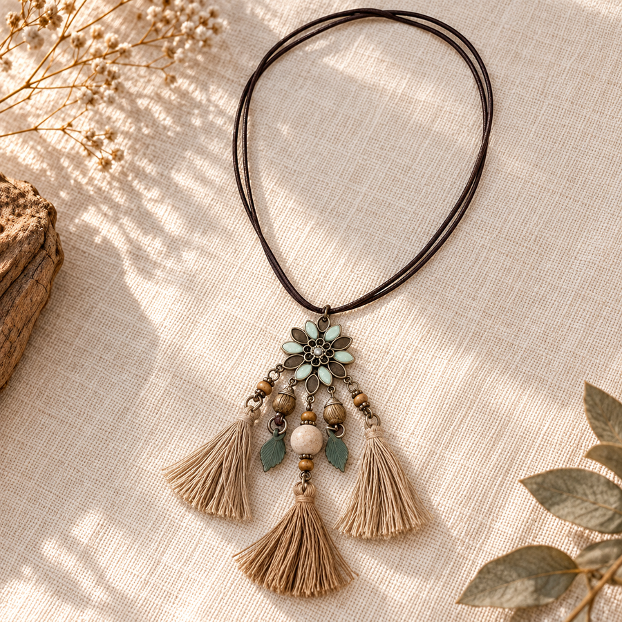 Flower & Tassel Necklace