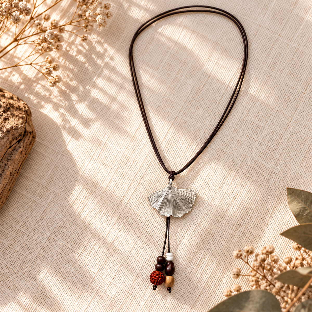 Ginkgo Leaf Pendant Necklace