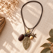 Openwork Leaf & Star Necklace